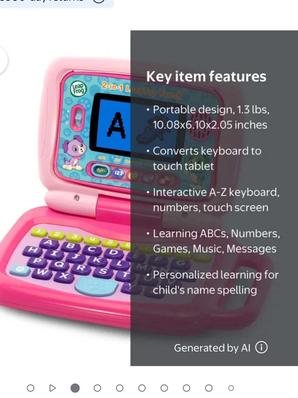 LeapFrog 2-in-1 LeapTop Touch Laptop Toddler Toys set of 2, pink and blue - Picture 6 of 7